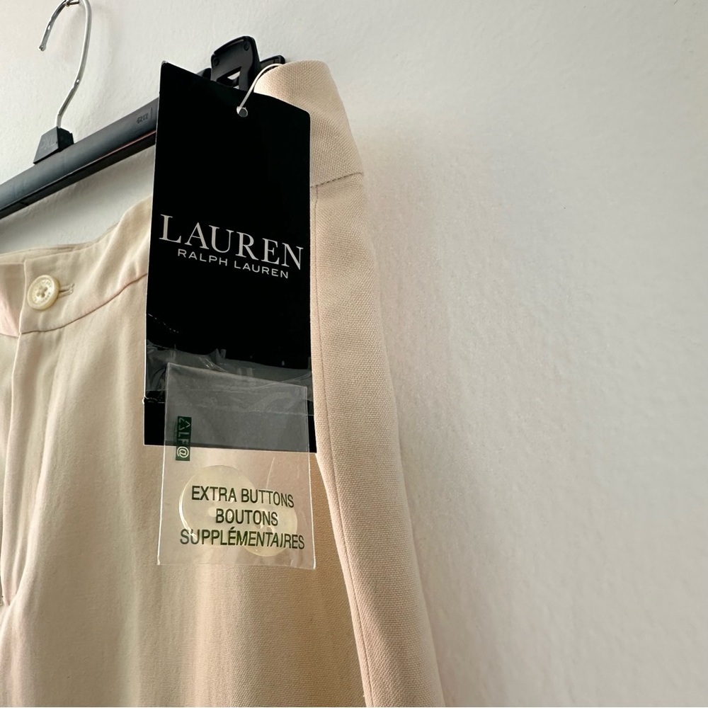 NWT Ralph Lauren Vintage Silk Linen Blend Trouser Pants Womens Size 8 Cream - Picture 4 of 9